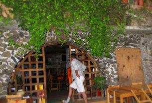Set inside a cavern, the wine bar at La Osteria in Catemaco combines fine wines with fine and authentic Italian food off the beaten tourist track in Mexico. © William B. Kaliher, 2010