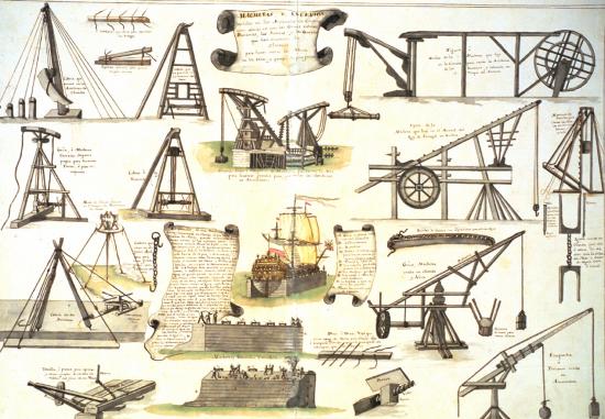 Machines and devices used in the arsenals. Diccionario demostrativo... by the Marquis of La Victoria. Cádiz, 1719-1756. MN