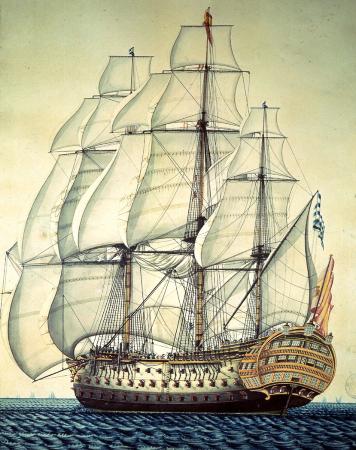 112-cannon Spanish vessel. 18th century. MN