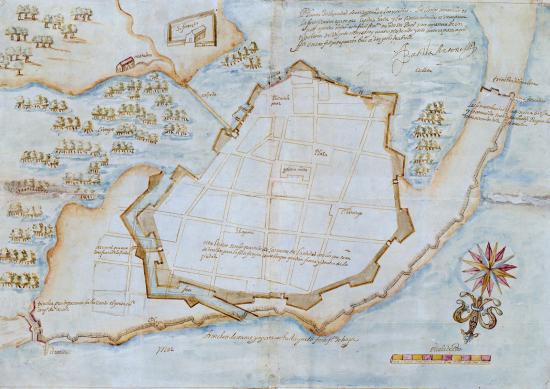 Cartagena de Indias (Colombia), with its fortifications. 1594. AGI