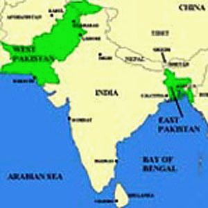 Pakistan in South Asia 1947-1971.