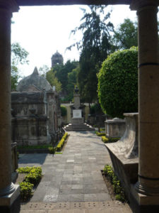 A view of the peaceful Panteon de San Fernando from between two columns. © Anthony Wright, 2011