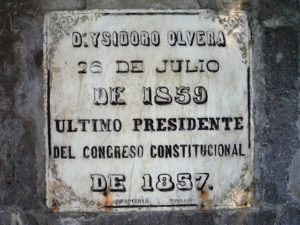 Tomb of Ysidoro Olvera, the last presiodent of Mexico's Constitutional Congress of 1857. © Anthony Wright, 2011