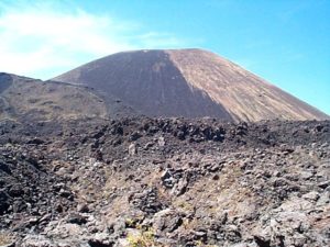 This is one of several lava ridges you have to scale before you get to the base of the cone. When I got to the cone, it was far too steep for me so I made the very difficult retreat.