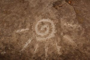 Petroglyphs are drawings which are carved, chipped, and engraved into rock, and are of significant cultural and archeological importance. More than thousand petroglyphs are said to be situated in Alta Vista, Nayarit, and some of these are over two thousand years old. © Christina Stobbs, 2012
