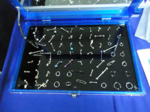 Adornments for piercings in a tattoo parlor in Oaxaca, Mexico. © Alvin Starkman, 2011