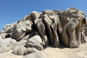 Dramatic rock formations on Las Playitas beach at El Tuito on the Mexican Pacific © David Kimball, 2014