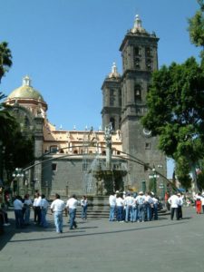 The cathedral occupies the whole block south of the zocalo. © Rick Meyer, 1996