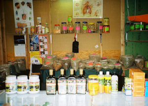 This yerberia in La Pulga supplies herbalists in Amarillo, Texas. Alternative medicine is very popular in many segments of Mexican society, and practitioners of non-traditional medicine assist the Mexican American population north of the border. © John G. Gladstein, 2010