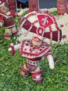 An Aztec dancer figurine, carved from a radish in Oaxaca's annual Noche de los Rabanos fiesta © Tara Lowry, 2013