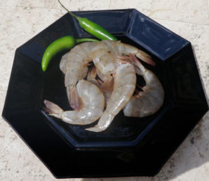 Medium size shrimp are best to make tortas ahogadas de camaron — shrimp sandwishes drenched in a creamy chipotle sauce. © Daniel Wheeler, 2010