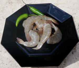 Medium size shrimp are best to make tortas ahogadas de camaron — shrimp sandwishes drenched in a creamy chipotle sauce. © Daniel Wheeler, 2010