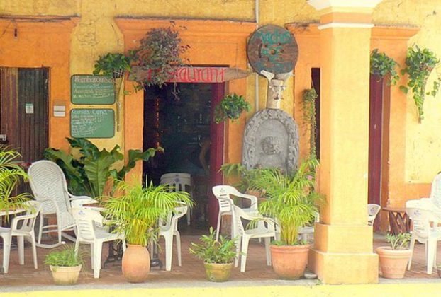 Tropical restaurant in a Mexico beach town © Christina Stobbs, 2013