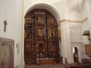 Restorers at work on the chapel’s altar. This lovely chapel forms part of the vast Cathedral complex in Cuernavaca. © Anthony Wright, 2009