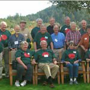 The first Peace Corps team formed inm 1961 stays in touch. Here they are at their 45th reunion.