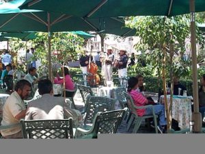 West end sidewalk restaurant.