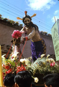 The image of El Señor de la Columna belongs to the church in Atotonilco, but travels to San Miguel de Allende for the Holy Week rituals. This photograph was taken in the 1960s, when the beloved statue is part of the Good Friday ceremonies. Holy Week is observed all over Mexico, but San Miguel de Allende's fervor and pageantry is some of the most powerful and beautiful. © Don Fyfe Wilson, 1964, 2010