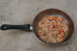 When sauteeing the shrimp, be careful not overcook them. © Daniel Wheeler, 2010