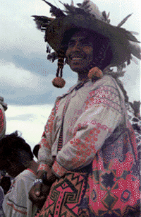 Huichol man in ceremonial dress