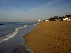 Looking north to Nuevo Mazatlan, where immense high-rise hotels are under construction. © Carolyn Patten, 2009