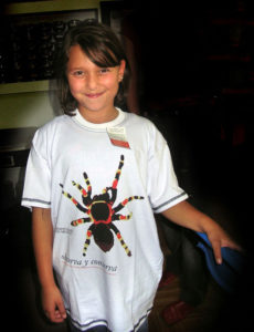 The sale of T-shirts, baseball caps, etc. helps to finance Tarantulas de Mexico. © John Pint, 2011