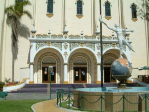 The main west entrance is highly decorative.