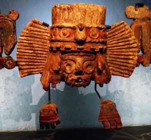 This fragment of a ceramic brazier found at the Templo Mayor depicts Tlaloc, the Aztec rain god © Anthony Wright, 2013