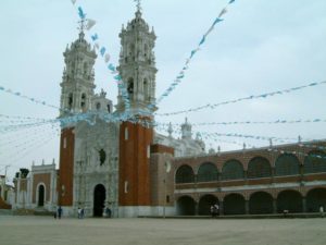The exterior of the Santuario de la Virgen de Ocotlan is said resemble a wedding cake.
