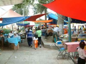 There is good food served the west side of the Santuario.