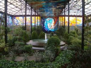 The Cosmo Vitral Jardin Botanico, famed for it's stained glass enclosure, is a 10 peso oasis in the heart of a heavy traffic area. Local buses to many areas converge here. There is a special memorial to a Japanese botanist who contributed heavily to the early development of the garden.