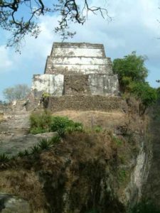 View of the Aztec Piramide Tepozteco.