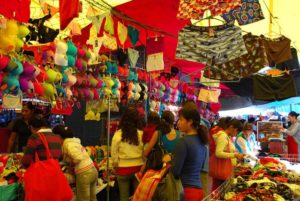 Bright boxers and colorful bras in all shades are on display at the Tuesday Market in San Miguel de Allende, Mexico © John Scherber, 2013
