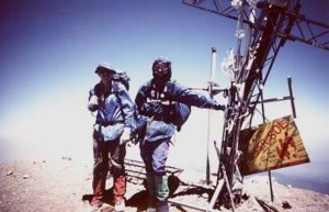 Malcom & Chris on the Summit of Orizaba. Note the many crosses© Richard Ferguson