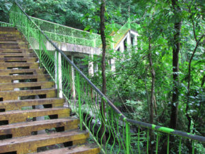 Two hundred forty-two steps lead down a cement stairway and through tropical rain forest for the perfect view of the falls. Located in Sihuapan, in the Mexico state of Veracruz, the waterfall appeared in Mel Gibson's movie "Apocalypto." © William B. Kaliher, 2010