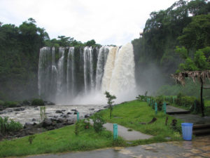 Nature's raw power can be felt in this otrrential waterfall near Catemaco, Veracruz. Deep in Mexico's verdant jungle, the cascades were seen in the Mel Gibson film "Apocalypto." © William B. Kaliher, 2010