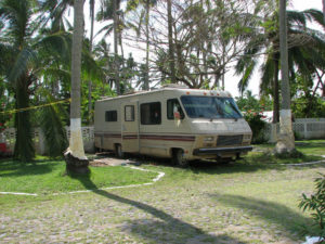 ''Wild Bill'' is a seventy-six year-old expatriate enjoying his motor home and life in relative seclusion at Quinta Alicia Trailer Park on the palm covered coast of Costa Esmeralda, Mexico. This is home, right on the Gulf. © William B. Kaliher, 2010