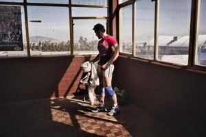 Roberto (aka "Pica Pica") works as both a stripper and professional luchador. He trains at the Star Gym in Mexico City. © Annick Donkers, 2012