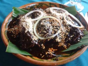 Mexican enchiladas with the world famous mole from Xico, Veracruz © Karen Hursh Graber, 2014