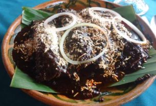 Mexican enchiladas with the world famous mole from Xico, Veracruz © Karen Hursh Graber, 2014