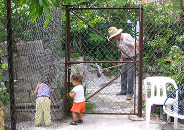 Our son with two of his neighbors