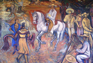 Fragment of the mural: “People and landscape of Michoacán”