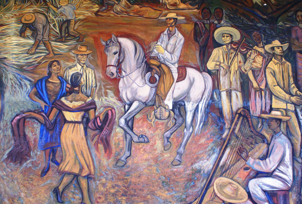 Fragment of the mural: “People and landscape of Michoacán”