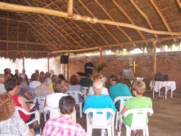 Sunday service at the San Patricio by the Sea church near Melaque, Jalisco