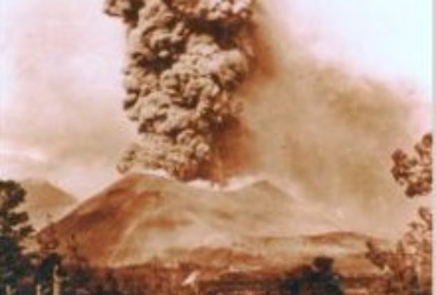 Paricutín in full eruption, July 16, 1943 Copyright of photo unknown.