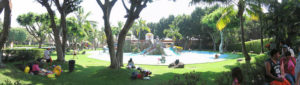 The children's play area and surrounding lush, shady garden make this part of the Ex-Hacienda de Temixco in Morelos, Mexico better than the beach. © Julia Taylor 2008