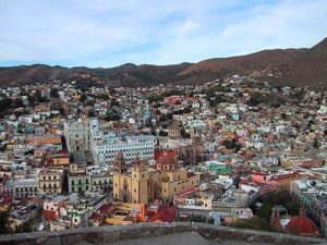 Guanajuato is set in a narrow valley, with houses built on terraced hillsides. © Geri Anderson, 2001