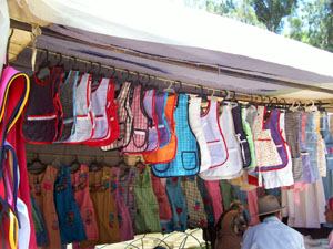 Colorful aprons on display in the market of Ocotlan, Oaxaca Karen Hursh Graber, 2011