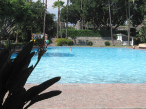 The exquisite lap pool at the Ex-Hacienda de Temixco in Morelos, Mexico is located near the restaurant and children's play area. © Julia Taylor 2008