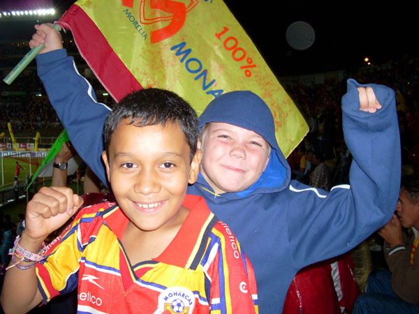 At a soccer match between Morelia and Veracruz