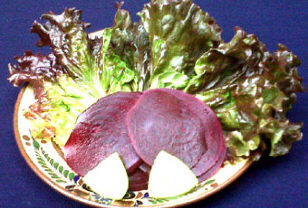 Lettuce, beets and jicama are usually part of a Mexican Christmas Eve salad, or ensalada de Noche Buena. © Daniel Wheeler, 2009